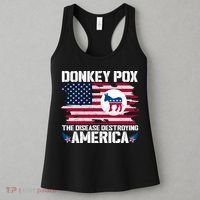 Donkey Pox The Disease Destroying America Funny Anti Biden Women's Tank Top thumb 3