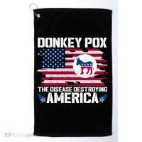 Donkey Pox The Disease Destroying America Funny Anti Biden Golf Towel thumb 0