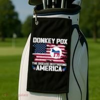 Donkey Pox The Disease Destroying America Funny Anti Biden Golf Towel thumb 2