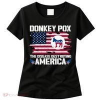 Donkey Pox The Disease Destroying America Funny Anti Biden Women's T-Shirt thumb 0