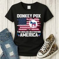 Donkey Pox The Disease Destroying America Funny Anti Biden Women's T-Shirt thumb 3