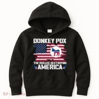 Donkey Pox The Disease Destroying America Funny Anti Biden Kids Hoodie thumb 0