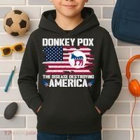 Donkey Pox The Disease Destroying America Funny Anti Biden Kids Hoodie thumb 2