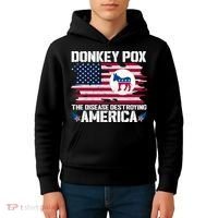 Donkey Pox The Disease Destroying America Funny Anti Biden Kids Hoodie thumb 4