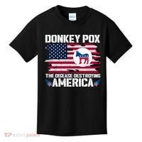 Donkey Pox The Disease Destroying America Funny Anti Biden Kids T-Shirt thumb 0