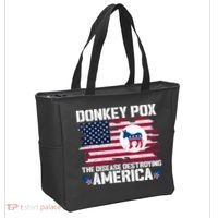 Donkey Pox The Disease Destroying America Funny Anti Biden Tote Bag thumb 2
