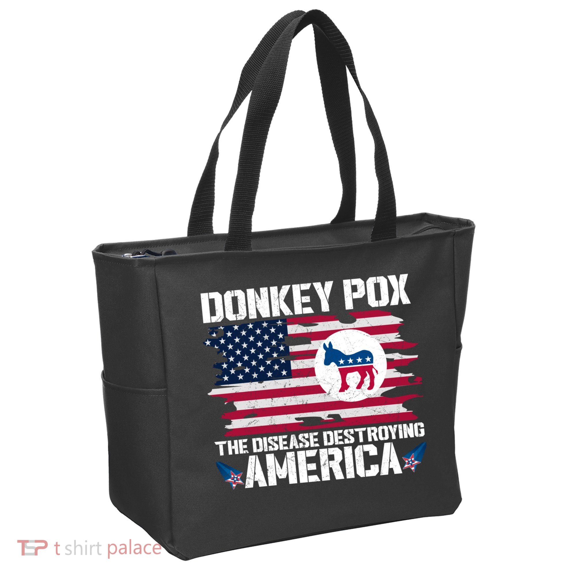 Donkey Pox The Disease Destroying America Funny Anti Biden Tote Bag