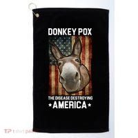 Donkey Pox The Disease Destroying America Funny Golf Towel thumb 0