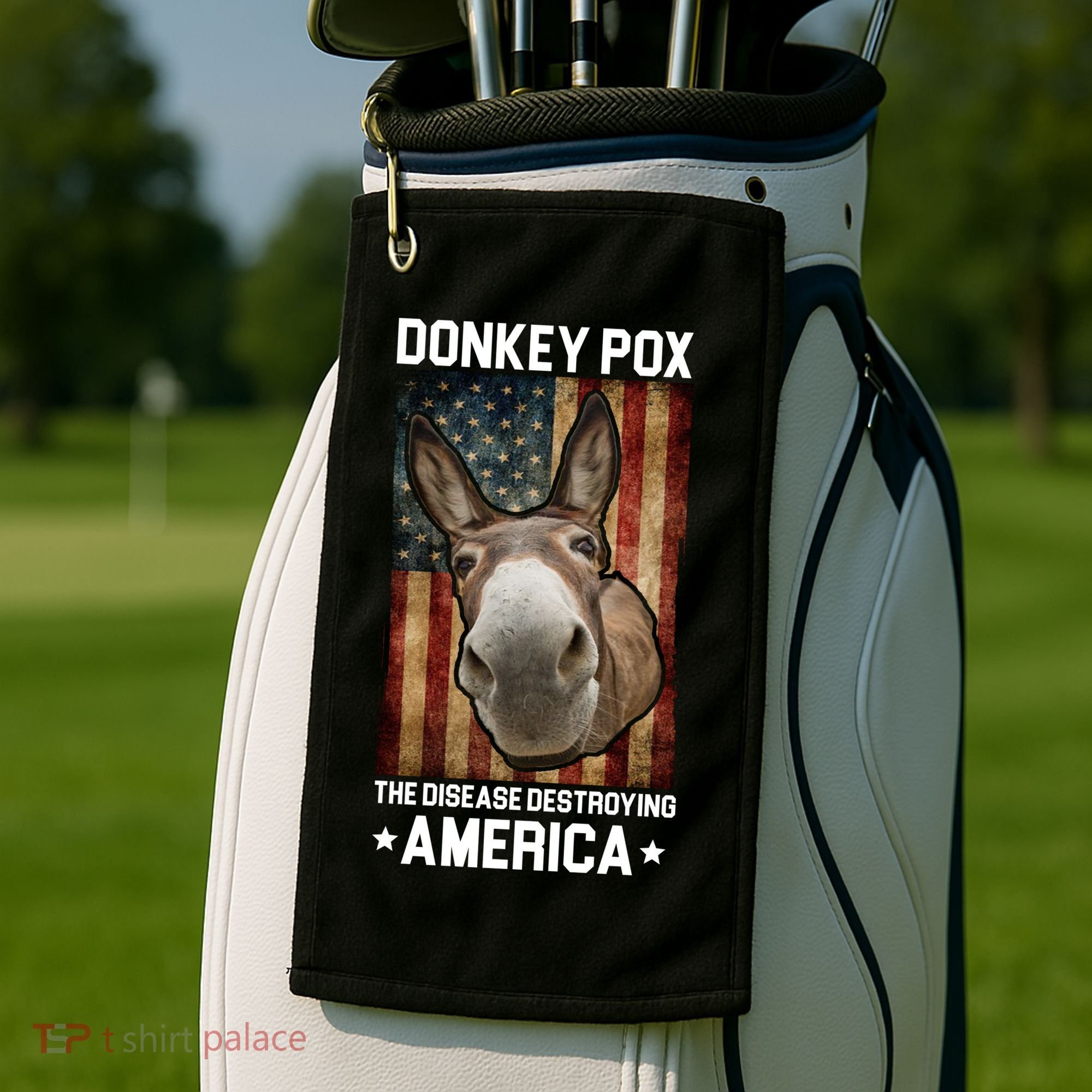 Donkey Pox The Disease Destroying America Funny Golf Towel