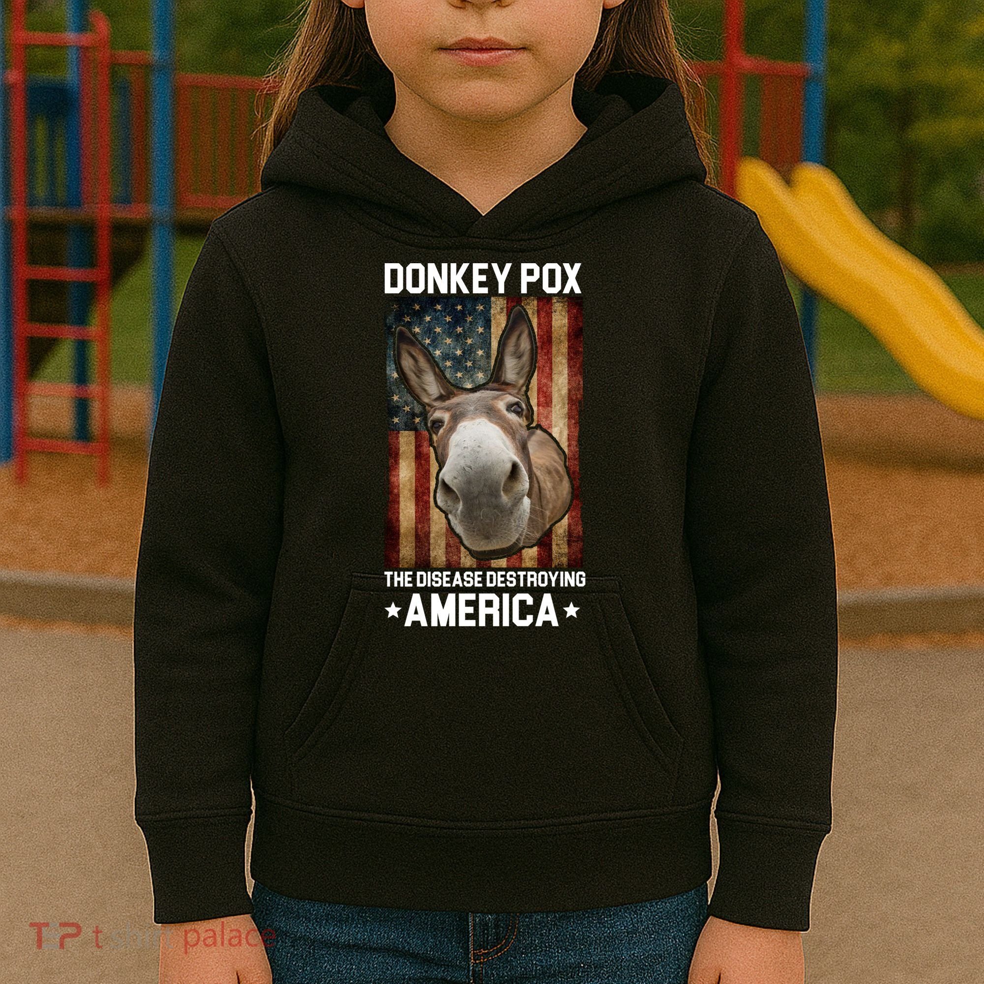 Donkey Pox The Disease Destroying America Funny Kids Hoodie