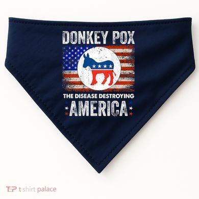 Donkey Pox The Disease Destroying America Funny USA-Made Doggie Bandana