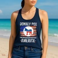 Donkey Pox The Disease Destroying America Funny Women's Tank Top thumb 2