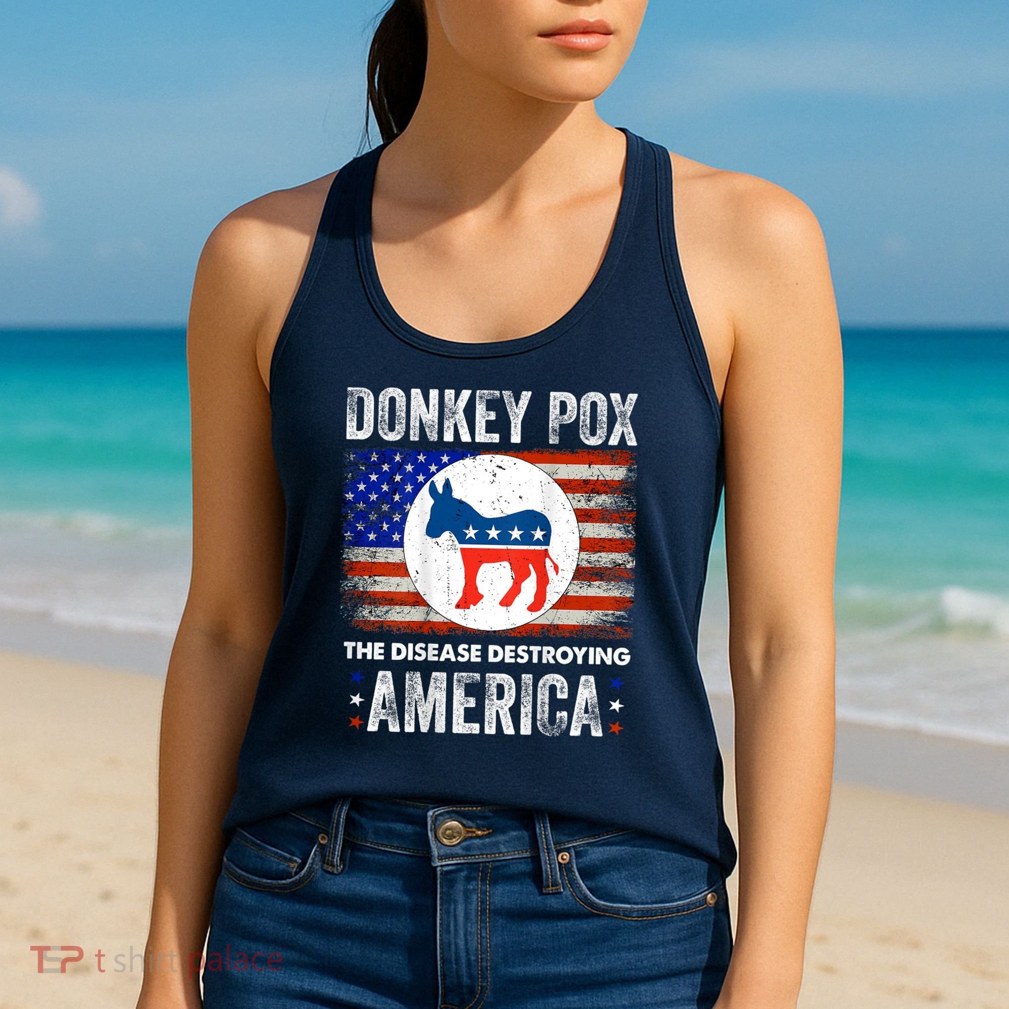 Donkey Pox The Disease Destroying America Funny Women's Tank Top