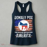 Donkey Pox The Disease Destroying America Funny Women's Tank Top thumb 3
