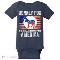 Donkey Pox The Disease Destroying America Funny Baby Bodysuit thumb 0