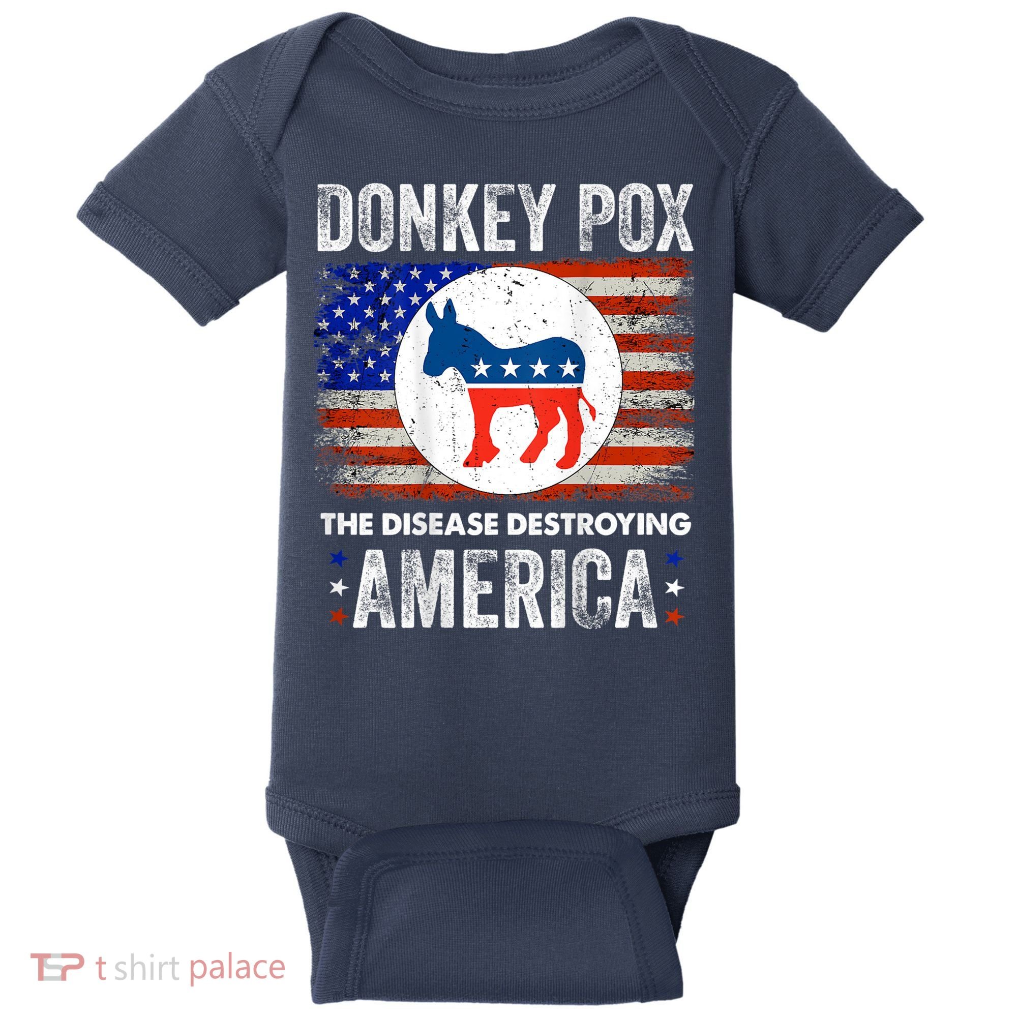 Donkey Pox The Disease Destroying America Funny Baby Bodysuit