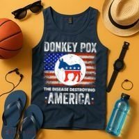 Donkey Pox The Disease Destroying America Funny Tank Top thumb 4