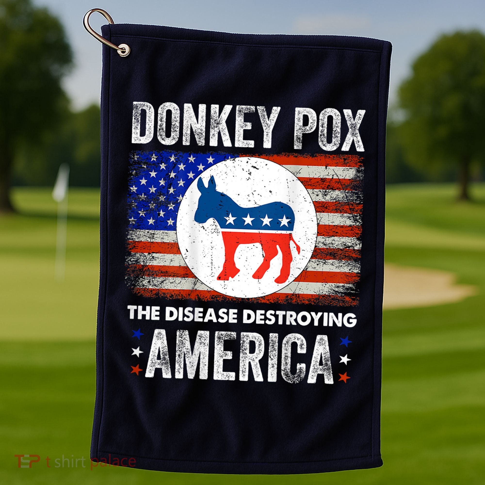Donkey Pox The Disease Destroying America Funny Golf Towel