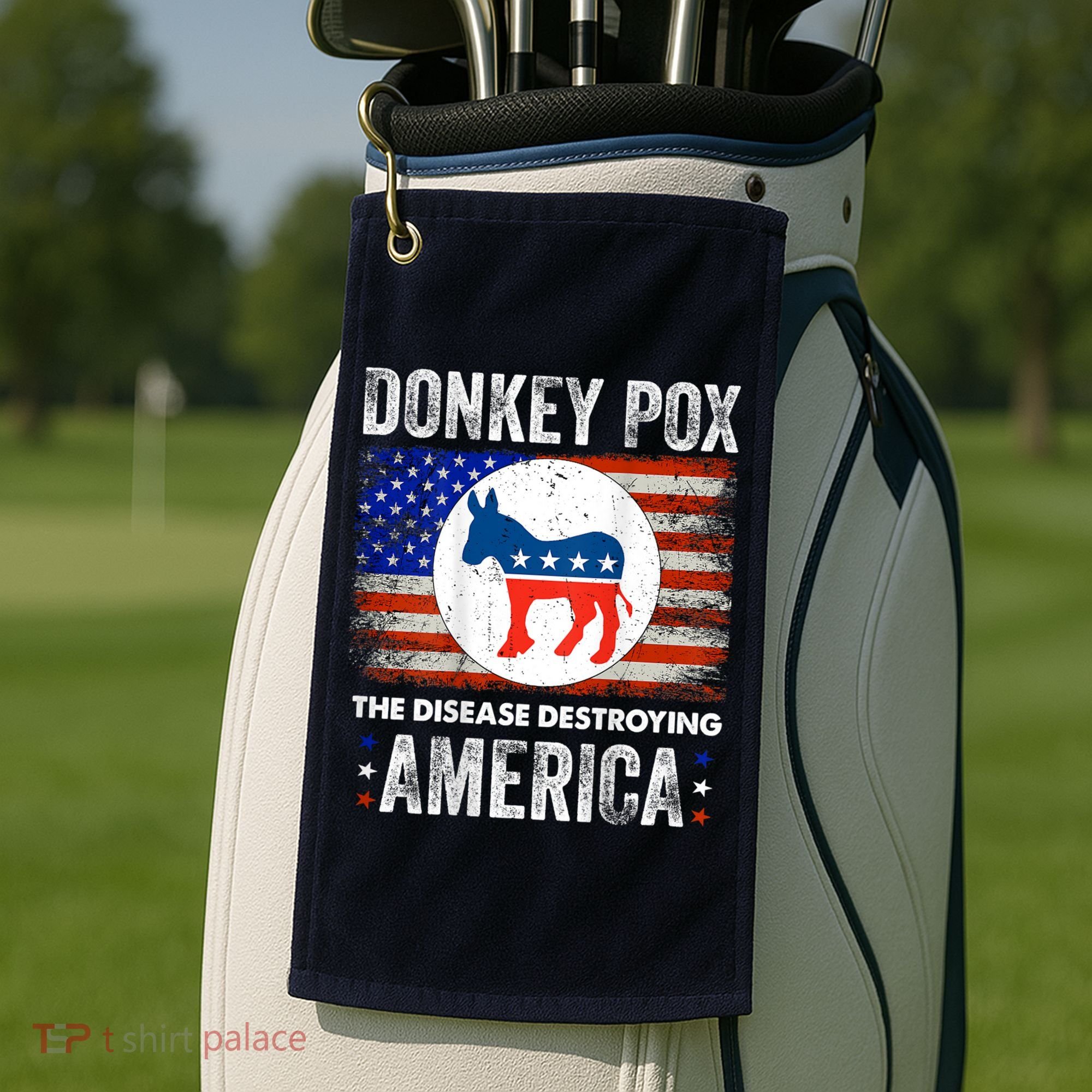 Donkey Pox The Disease Destroying America Funny Golf Towel