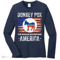 Donkey Pox The Disease Destroying America Funny Women's Long Sleeve Shirt thumb 0