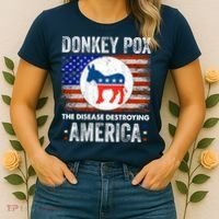 Donkey Pox The Disease Destroying America Funny Women's T-Shirt thumb 2
