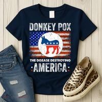 Donkey Pox The Disease Destroying America Funny Women's T-Shirt thumb 3