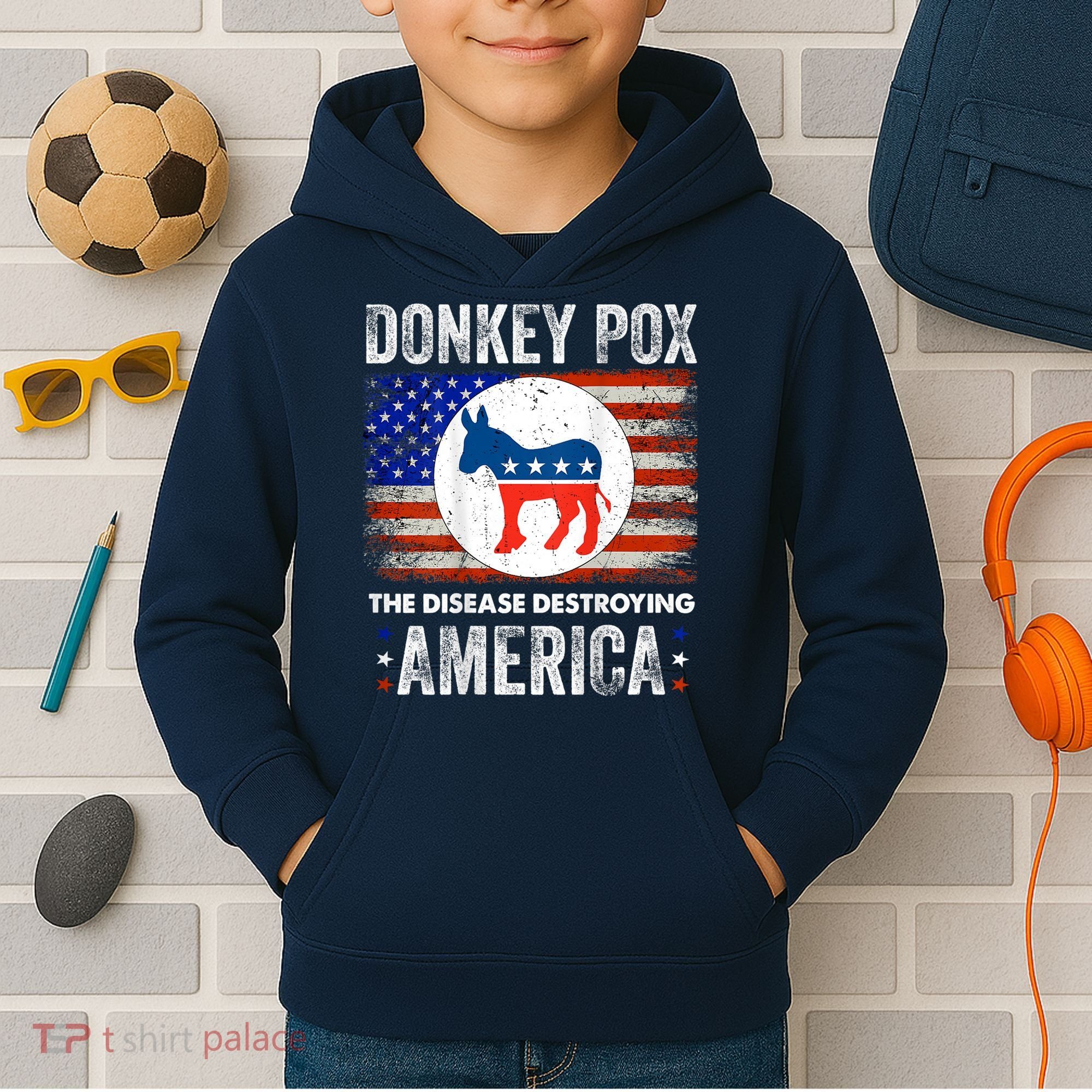 Donkey Pox The Disease Destroying America Funny Kids Hoodie