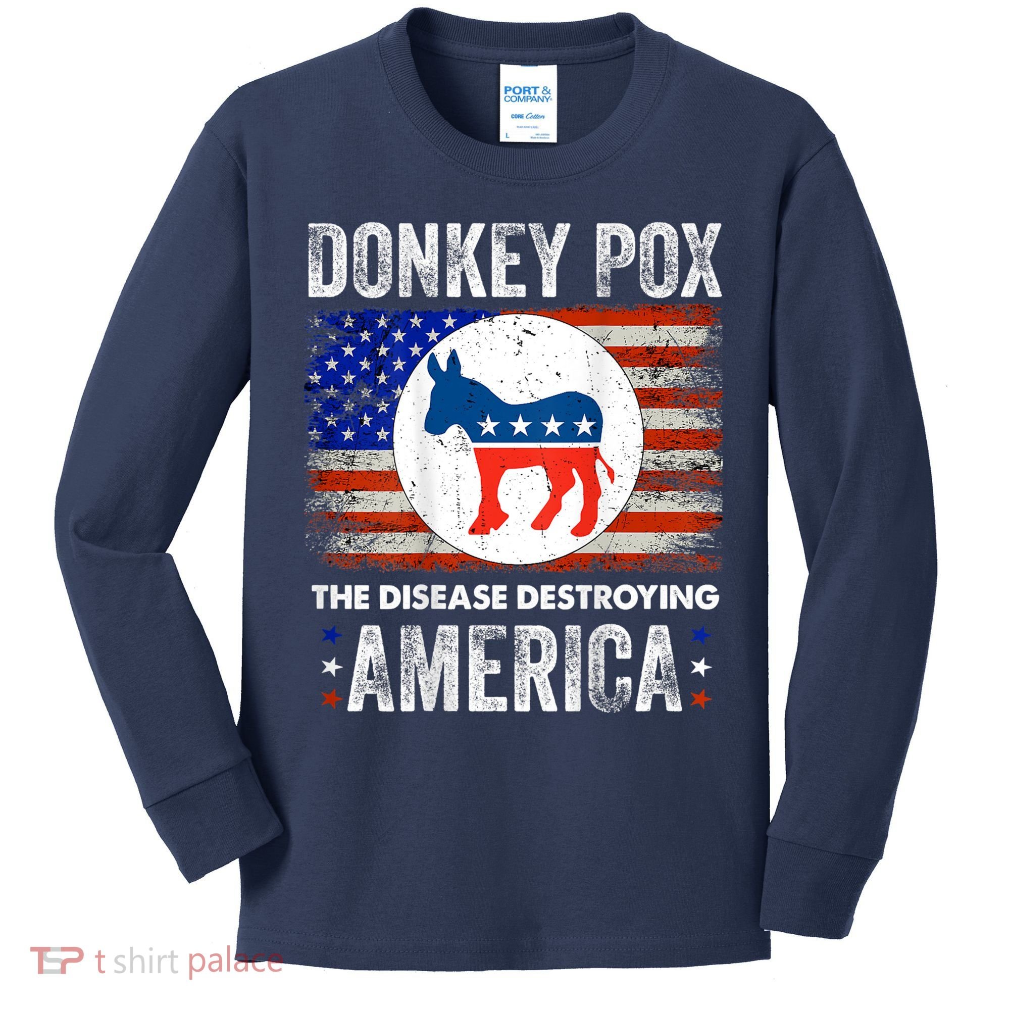 Donkey Pox The Disease Destroying America Funny Kids Long Sleeve Shirt