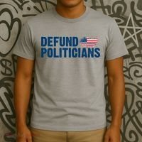 Defund Politicians United States Vintage Flag T-Shirt thumb 3