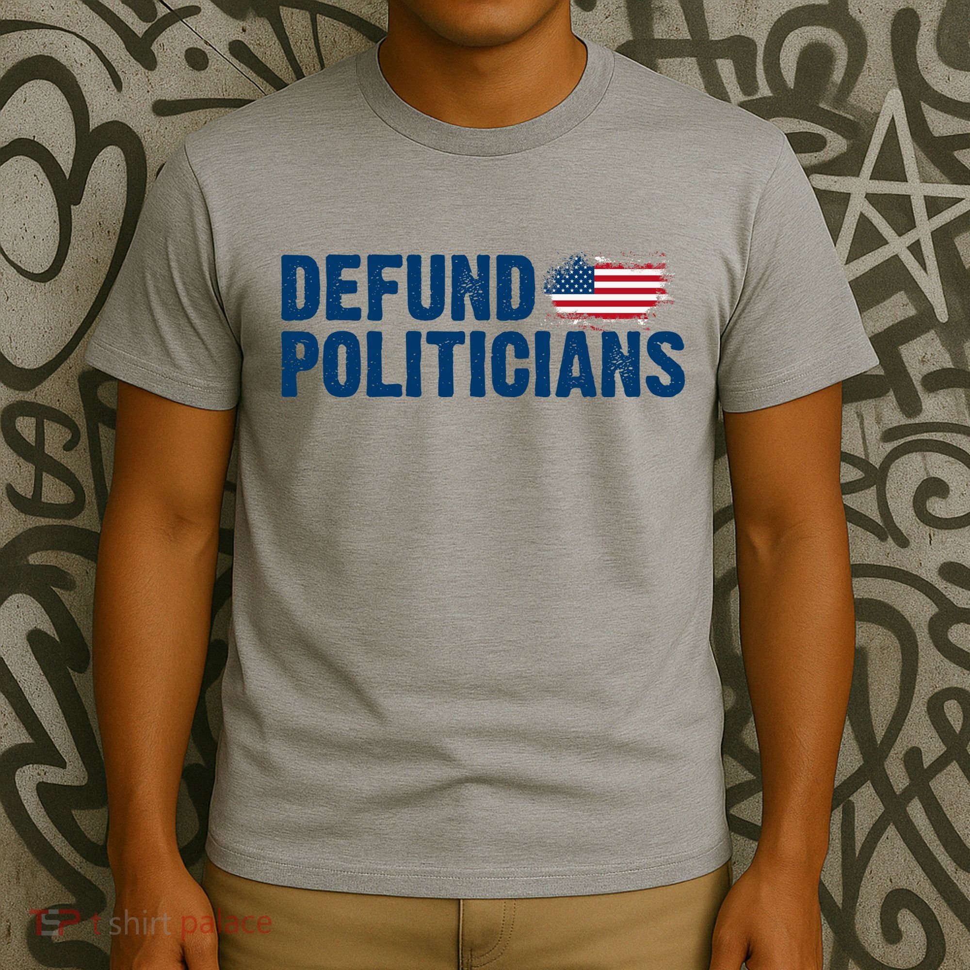 Defund Politicians United States Vintage Flag T-Shirt