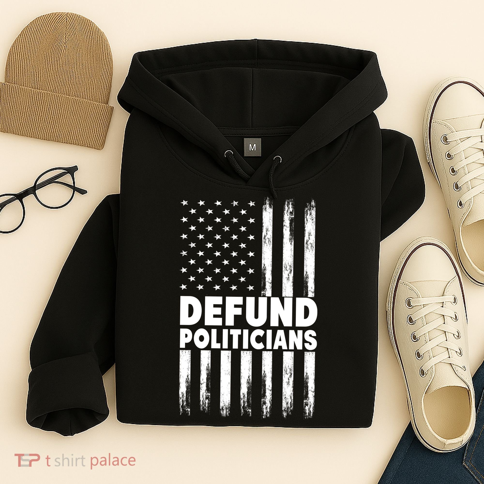 Defund Politicians USA Flag Hoodie