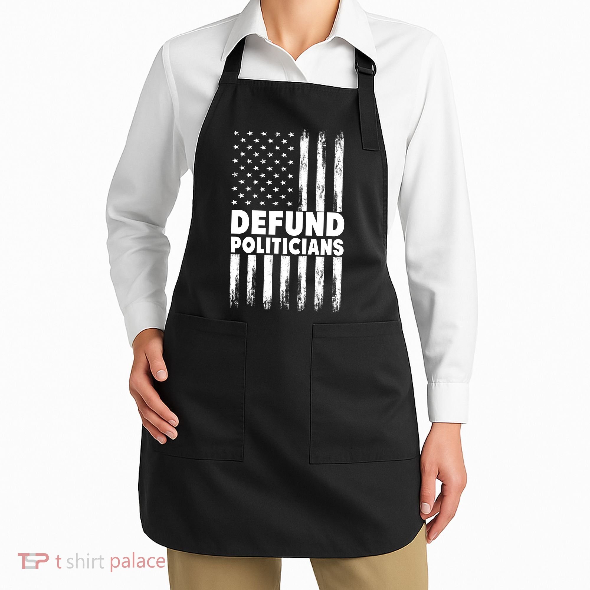 Defund Politicians USA Flag Apron