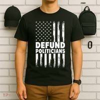 Defund Politicians USA Flag T-Shirt thumb 6