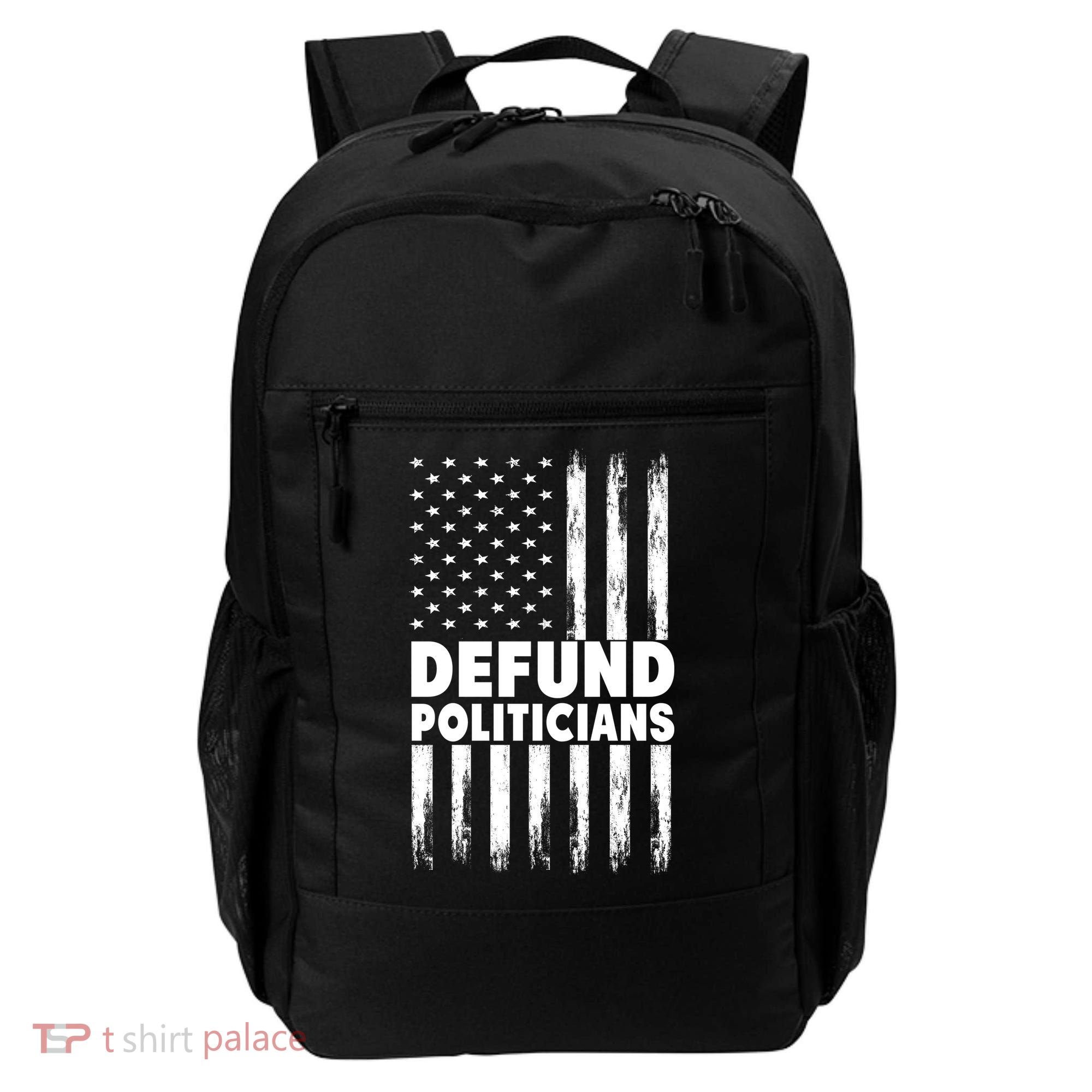 Defund Politicians USA Flag Backpack