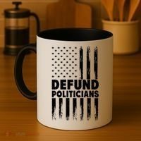 Defund Politicians USA Flag Coffee Mug thumb 4