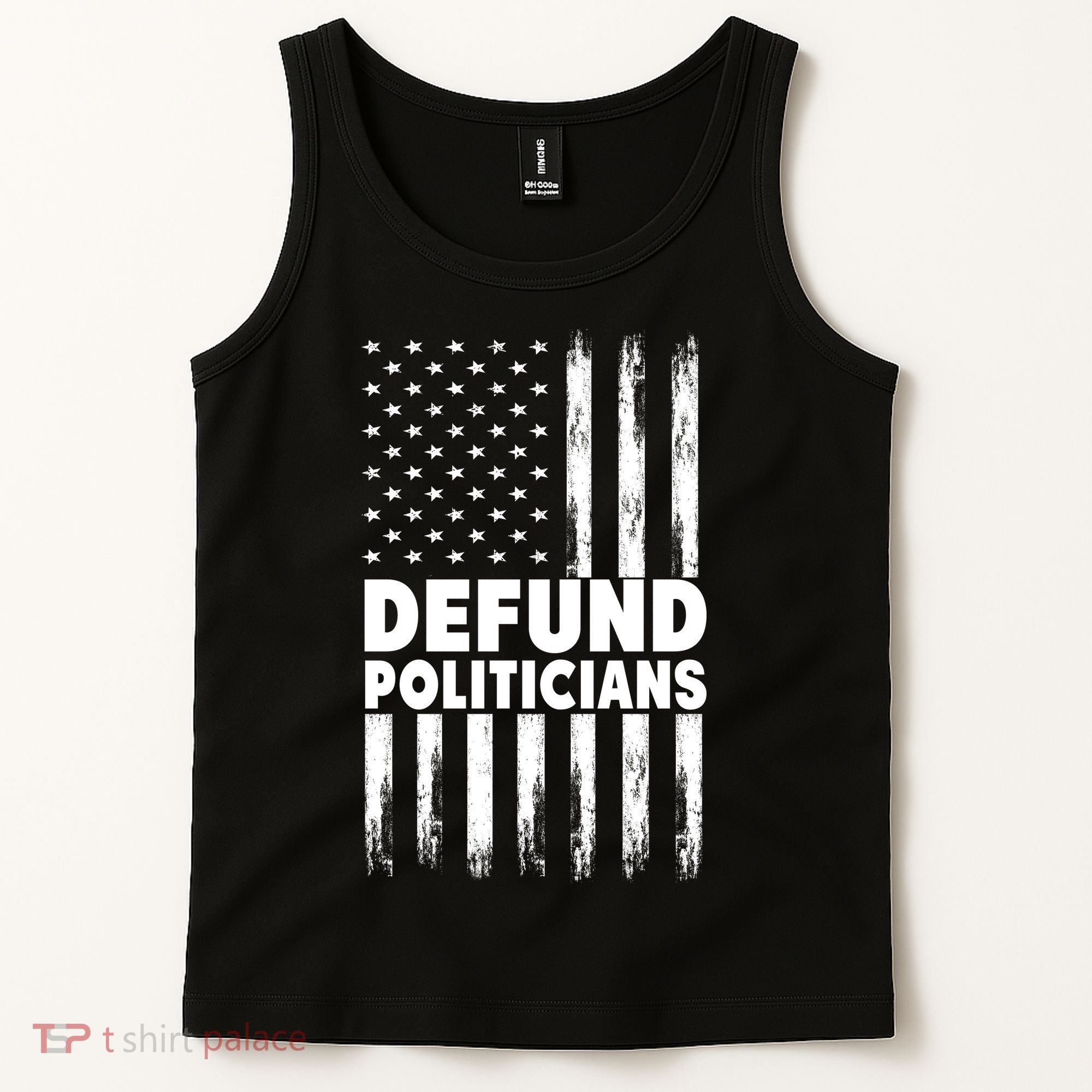 Defund Politicians USA Flag Tank Top
