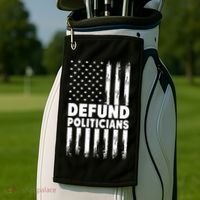 Defund Politicians USA Flag Golf Towel thumb 2