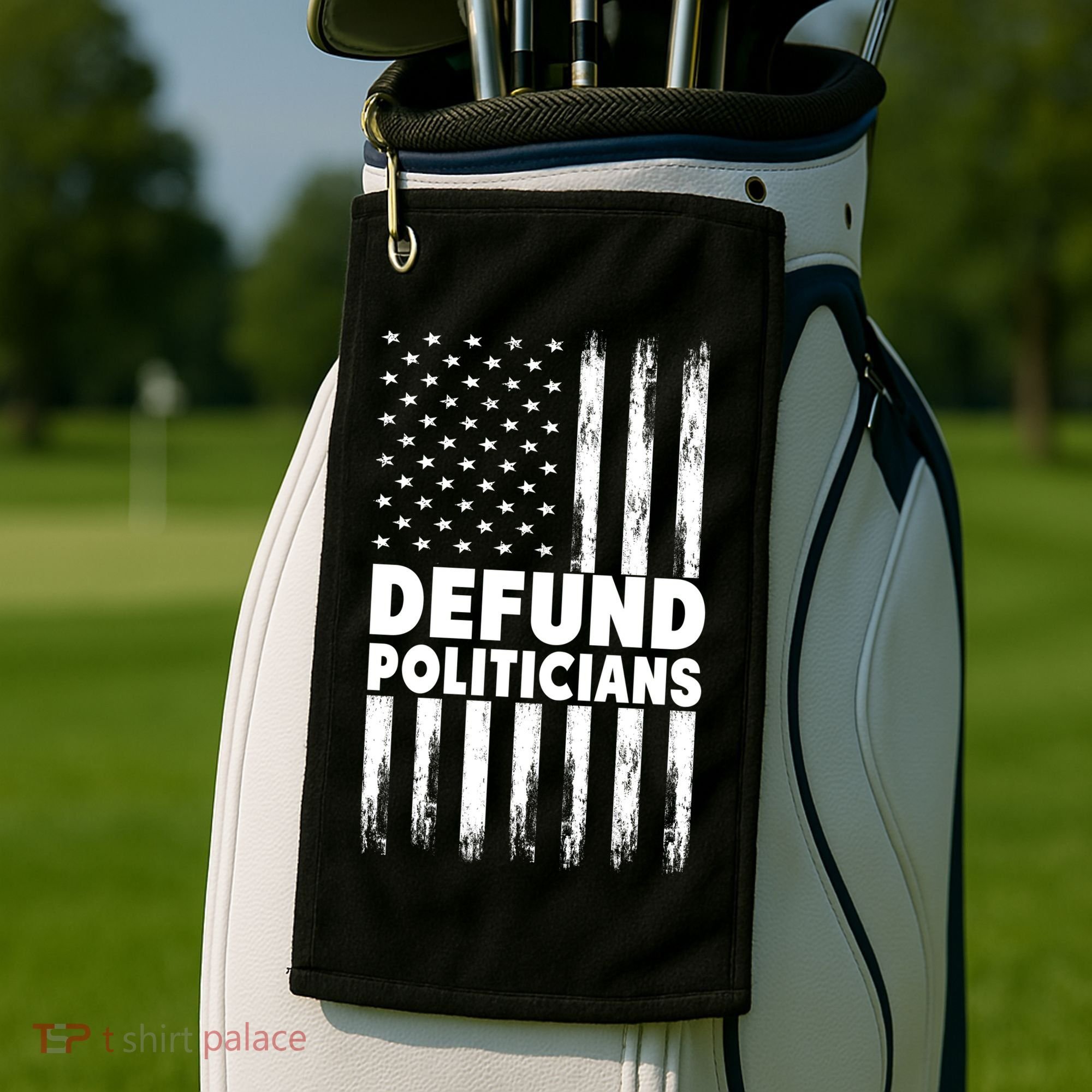 Defund Politicians USA Flag Golf Towel
