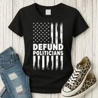Defund Politicians USA Flag Women's T-Shirt thumb 3