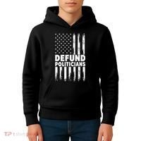 Defund Politicians USA Flag Kids Hoodie thumb 4