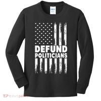 Defund Politicians USA Flag Kids Long Sleeve Shirt thumb 0