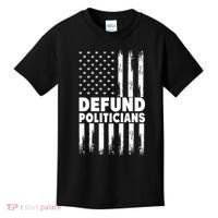 Defund Politicians USA Flag Kids T-Shirt thumb 0
