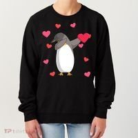 Dabbing Penguin Valentine's Day Love Heart Dance Pose Cute Gift Women's Sweatshirt thumb 0