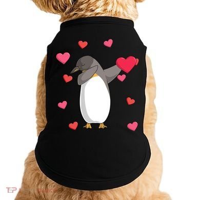 Dabbing Penguin Valentine's Day Love Heart Dance Pose Cute Gift Doggie Tank
