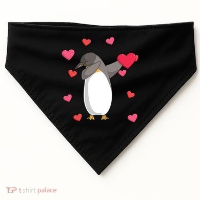 Dabbing Penguin Valentine's Day Love Heart Dance Pose Cute Gift USA-Made Doggie Bandana