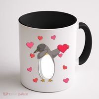 Dabbing Penguin Valentine's Day Love Heart Dance Pose Cute Gift Coffee Mug thumb 1