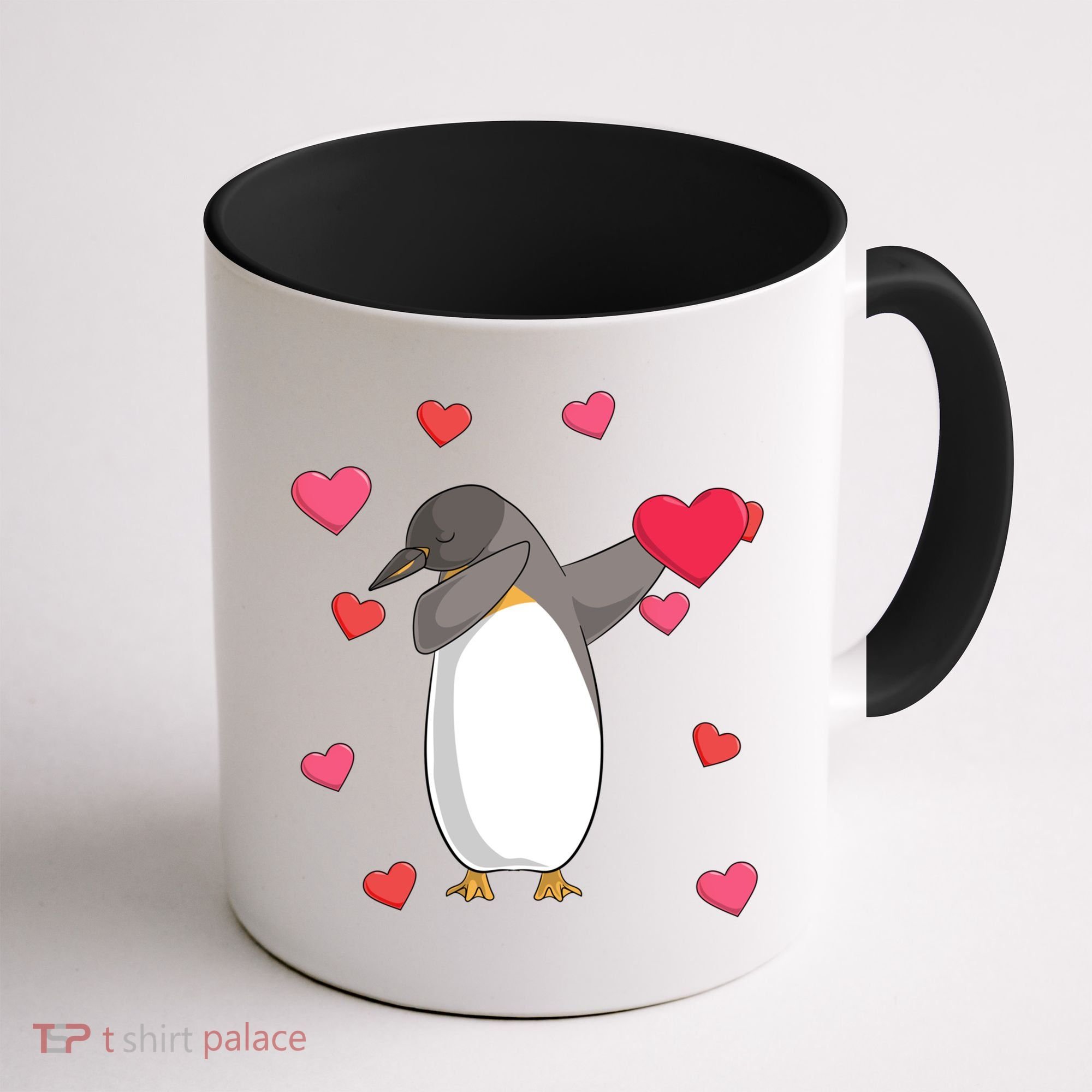Dabbing Penguin Valentine's Day Love Heart Dance Pose Cute Gift Coffee Mug
