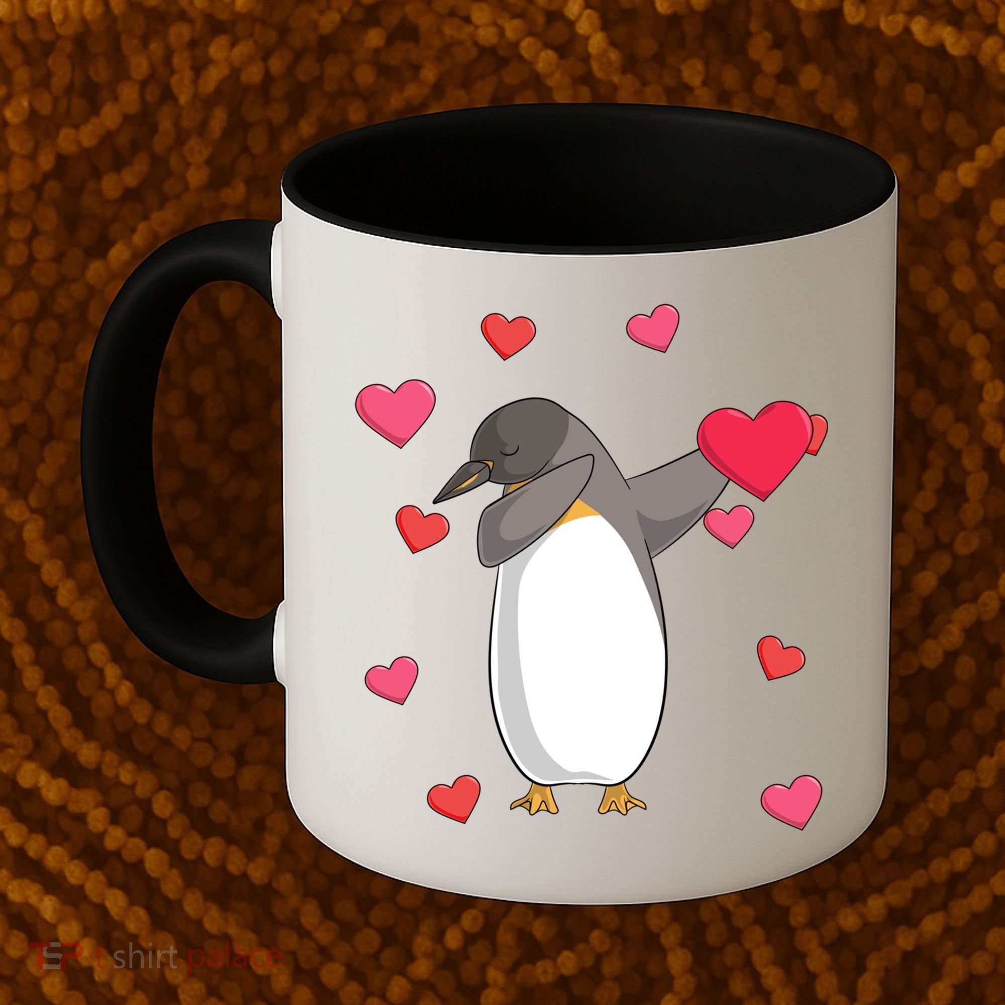 Dabbing Penguin Valentine's Day Love Heart Dance Pose Cute Gift Coffee Mug