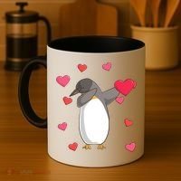 Dabbing Penguin Valentine's Day Love Heart Dance Pose Cute Gift Coffee Mug thumb 4