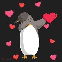 Dabbing Penguin Valentine's Day Love Heart Dance Pose Cute Gift Beanie thumb 2